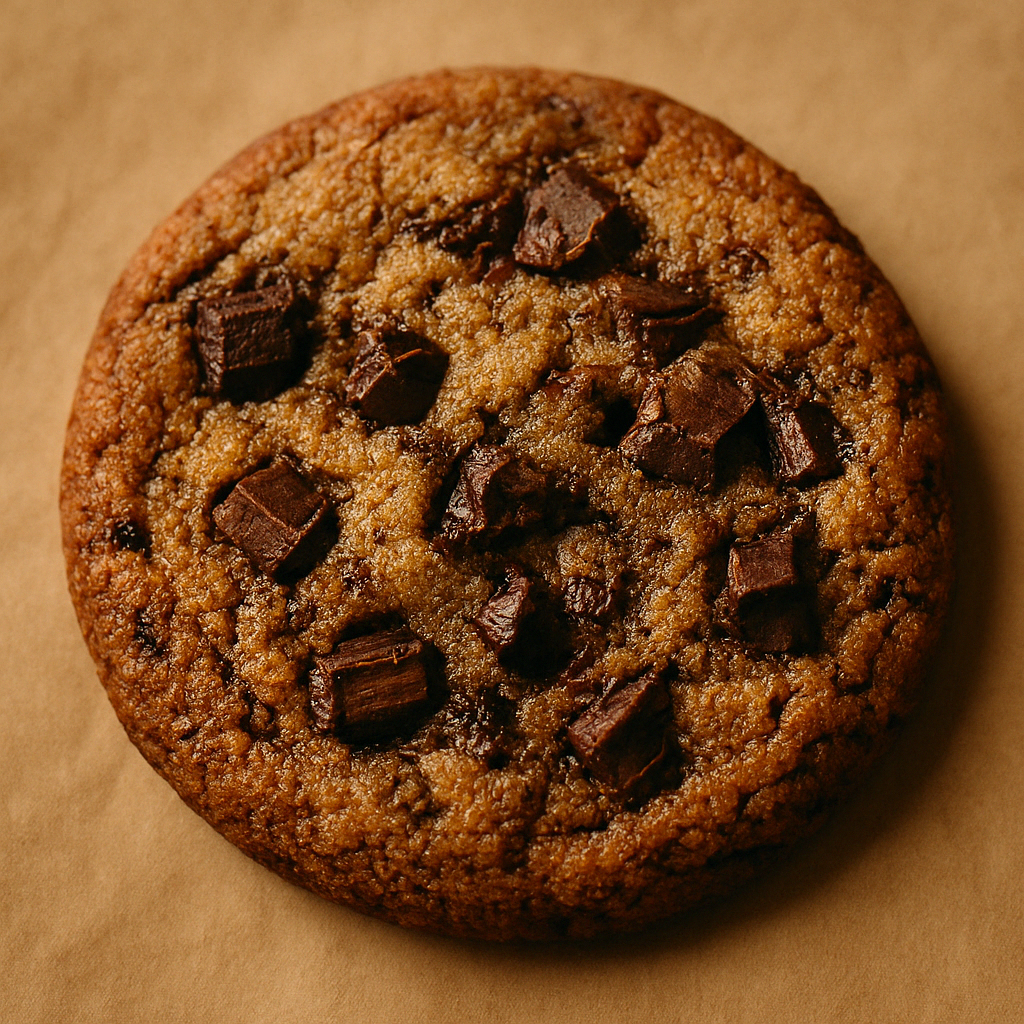Baked chocolate chip cookie