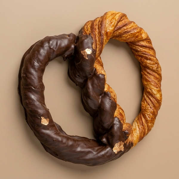 Chocolate croissant pretzel